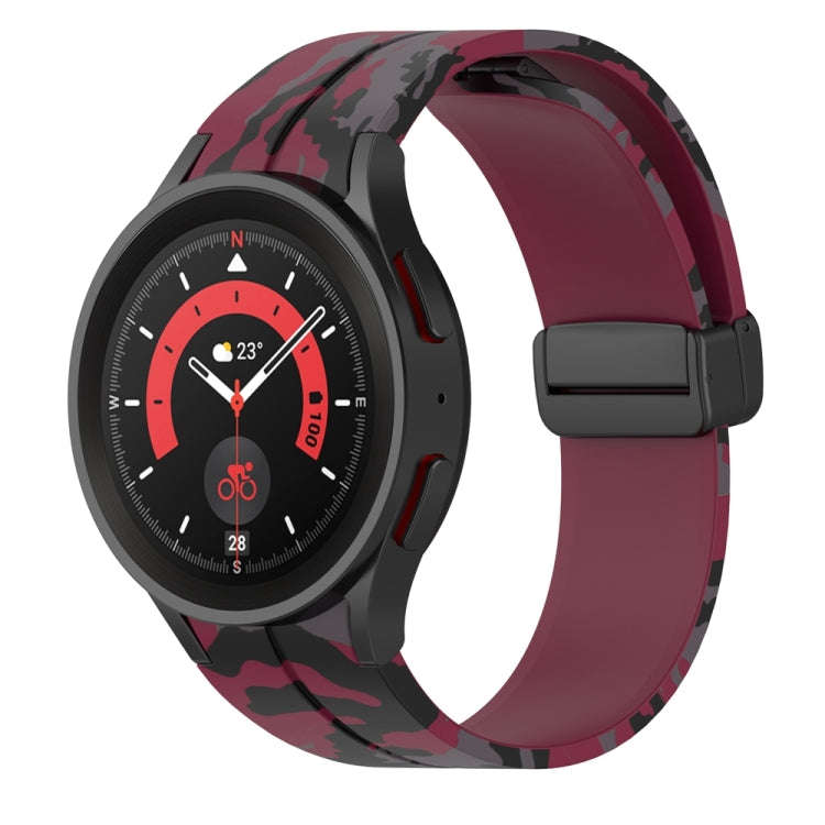 For Samsung Galaxy Watch5 / 5 Pro / Watch 4 / 4 Classic Magnetic Clasp Camouflage Silicone Watch ...