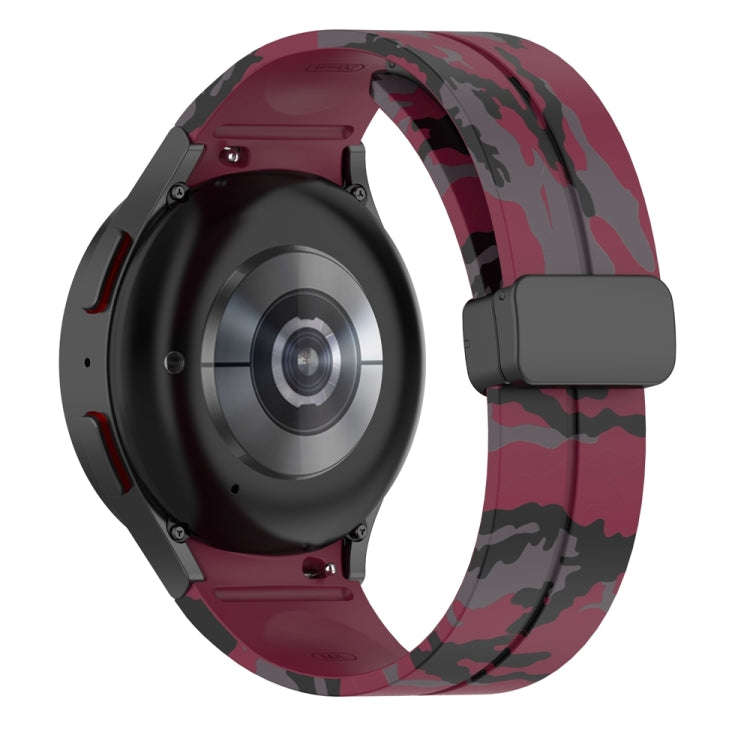 For Samsung Galaxy Watch5 / 5 Pro / Watch 4 / 4 Classic Magnetic Clasp Camouflage Silicone Watch ...