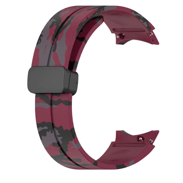 For Samsung Galaxy Watch5 / 5 Pro / Watch 4 / 4 Classic Magnetic Clasp Camouflage Silicone Watch ...