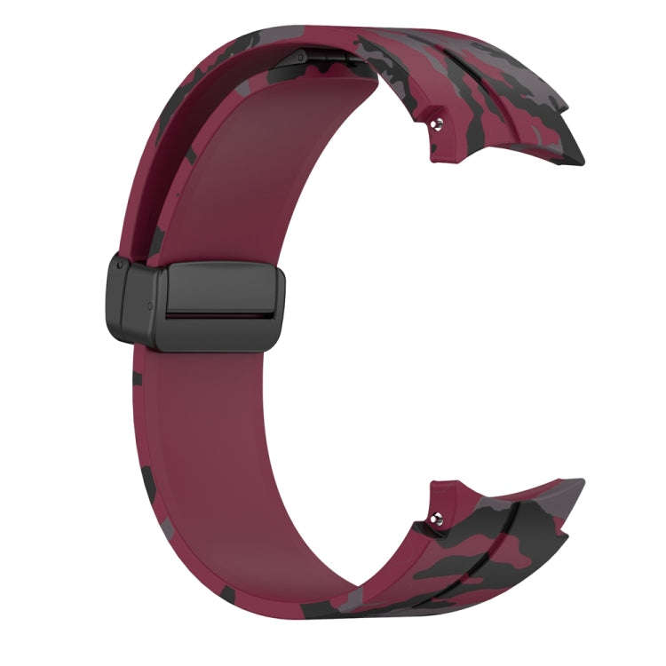 For Samsung Galaxy Watch5 / 5 Pro / Watch 4 / 4 Classic Magnetic Clasp Camouflage Silicone Watch ...