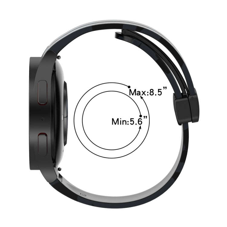For Samsung Galaxy Watch5 / 5 Pro / Watch 4 / 4 Classic Magnetic Clasp Camouflage Silicone Watch ...