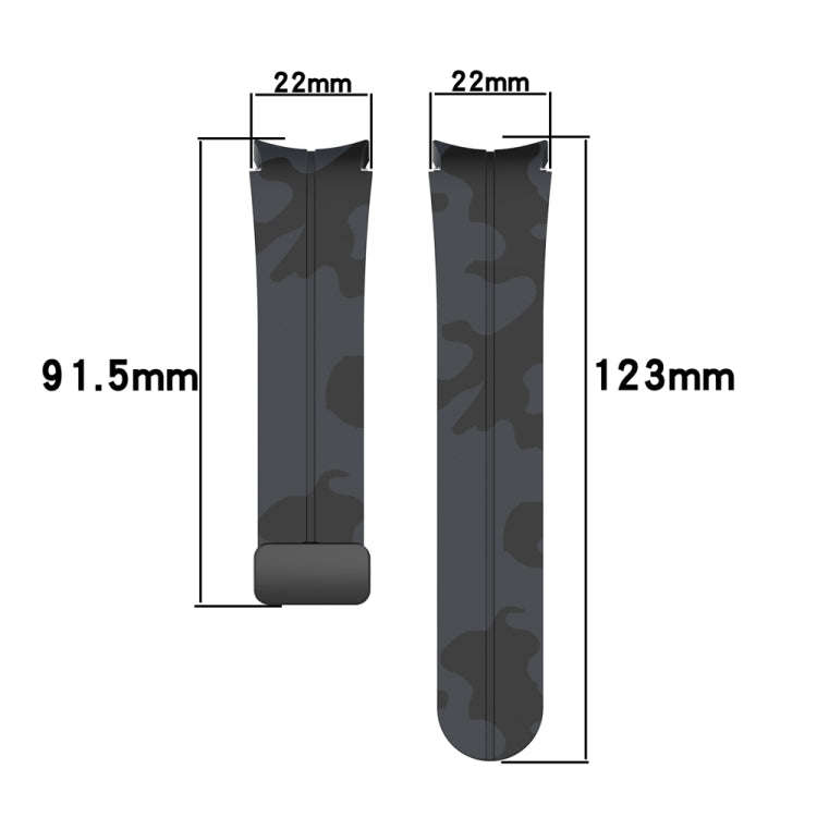 For Samsung Galaxy Watch5 / 5 Pro / Watch 4 / 4 Classic Magnetic Clasp Camouflage Silicone Watch ...