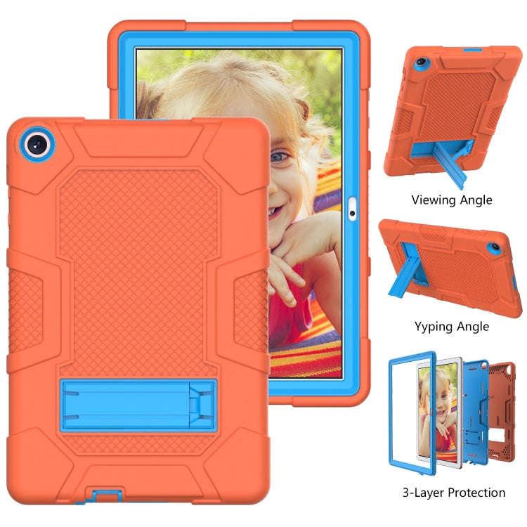 For Huawei MatePad T 10s / T10 Contrast Color Robot B3 Silicone Hybrid PC Tablet Case with Holder...