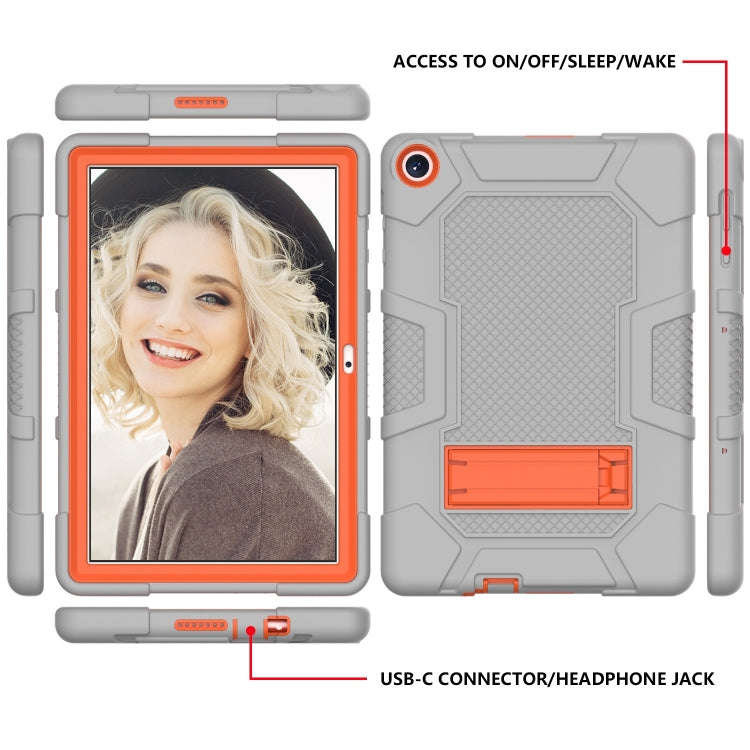 For Huawei MatePad T 10s / T10 Contrast Color Robot B3 Silicone Hybrid PC Tablet Case with Holder...