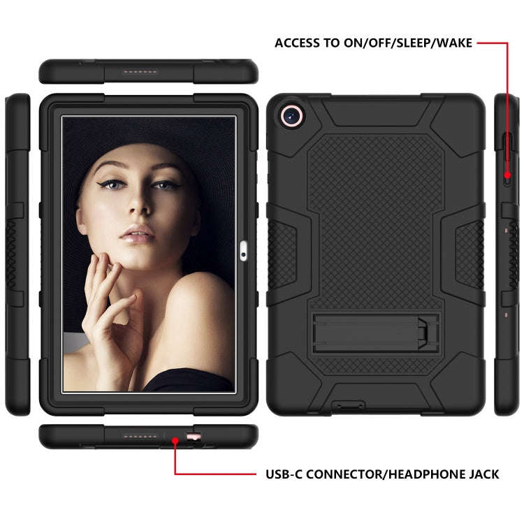 For Huawei MatePad T 10s / T10 Contrast Color Robot B3 Silicone Hybrid PC Tablet Case with Holder...