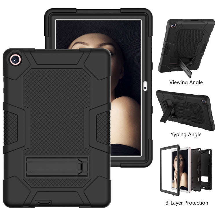 For Huawei MatePad T 10s / T10 Contrast Color Robot B3 Silicone Hybrid PC Tablet Case with Holder...