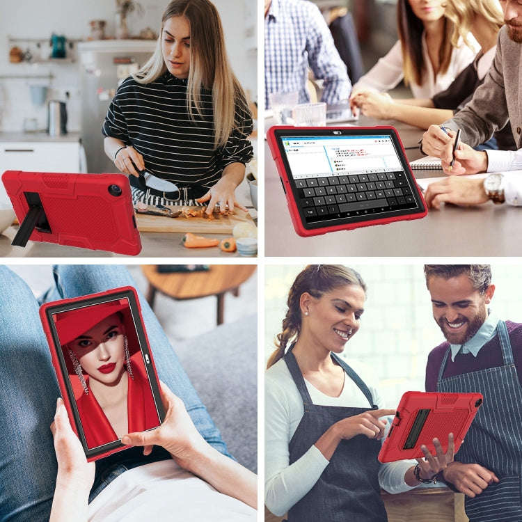 For Huawei MatePad T 10s / T10 Contrast Color Robot B3 Silicone Hybrid PC Tablet Case with Holder...