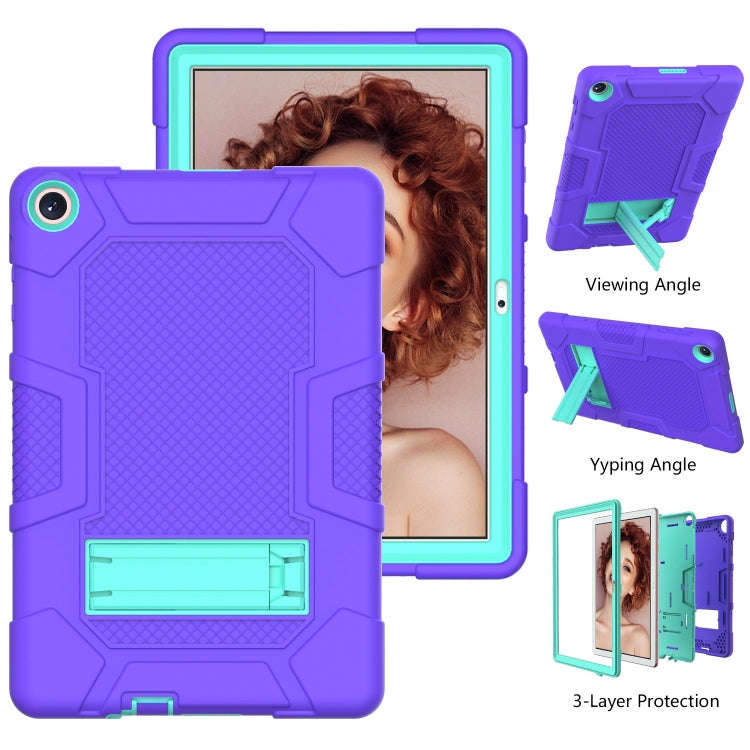 For Huawei MatePad T 10s / T10 Contrast Color Robot B3 Silicone Hybrid PC Tablet Case with Holder...