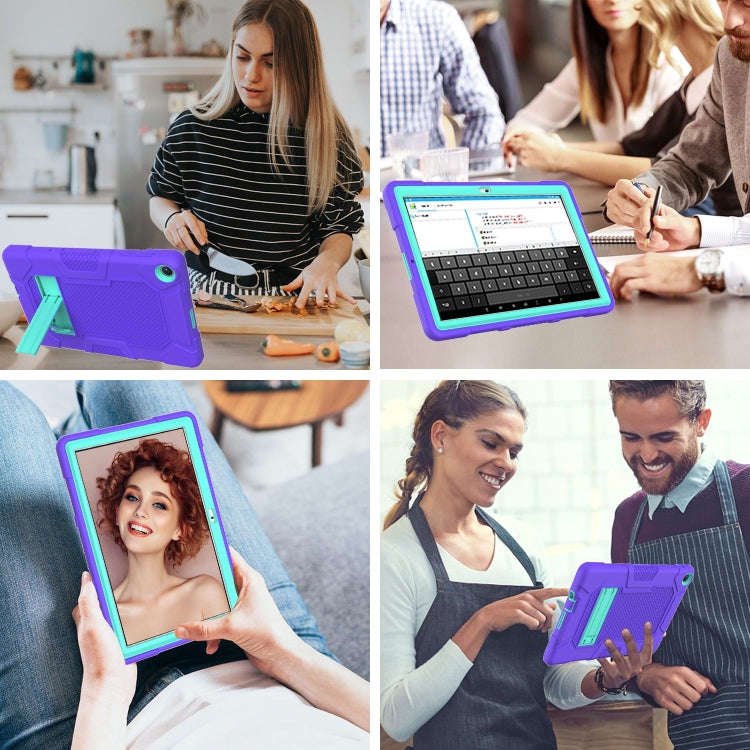 For Huawei MatePad T 10s / T10 Contrast Color Robot B3 Silicone Hybrid PC Tablet Case with Holder...
