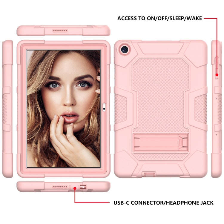 For Huawei MatePad T 10s / T10 Contrast Color Robot B3 Silicone Hybrid PC Tablet Case with Holder...