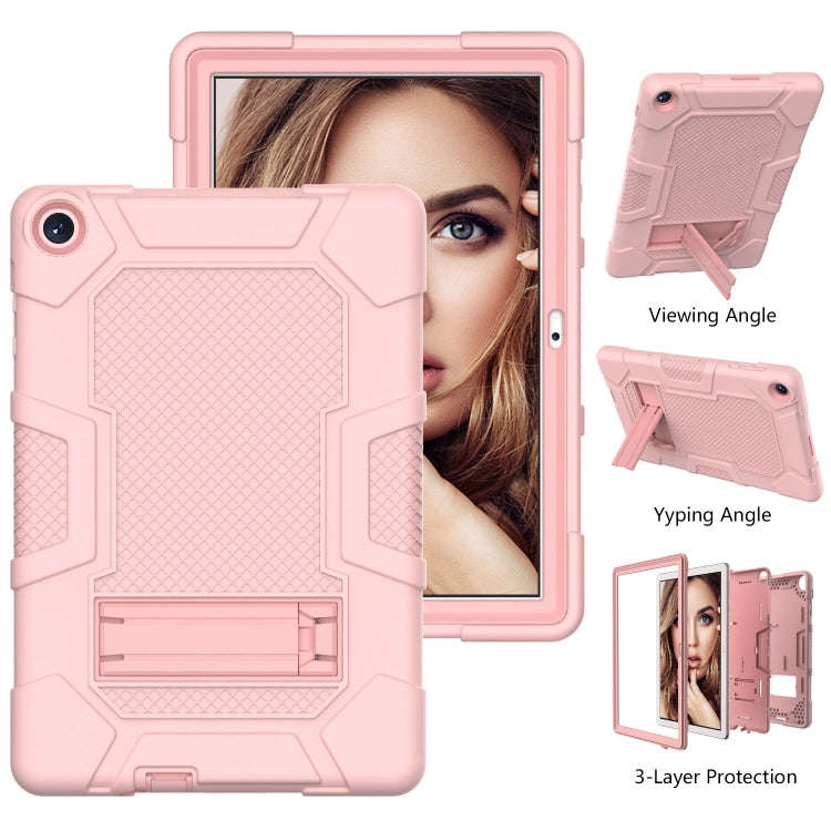 For Huawei MatePad T 10s / T10 Contrast Color Robot B3 Silicone Hybrid PC Tablet Case with Holder...