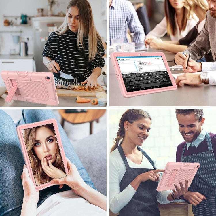 For Huawei MatePad T 10s / T10 Contrast Color Robot B3 Silicone Hybrid PC Tablet Case with Holder...