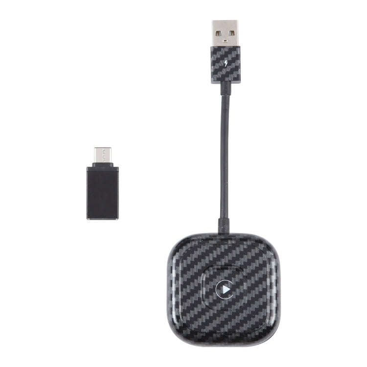 USB + USB-C / Type-C Wired to Wireless Carplay Adapter for iPhone(Black)