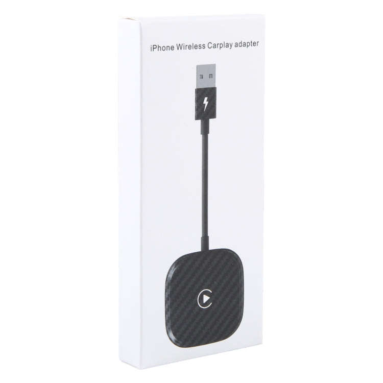 USB + USB-C / Type-C Wired to Wireless Carplay Adapter for iPhone(Black)