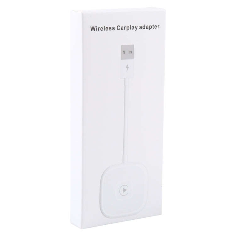 USB + USB-C / Type-C Wired to Wireless Carplay Adapter for iPhone(White)