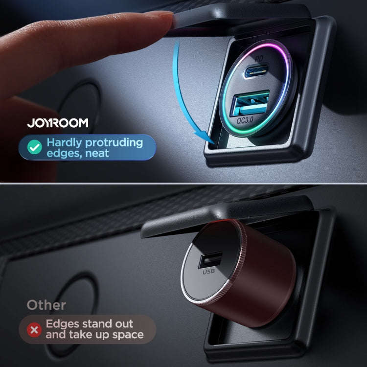 JOYROOM JR-CCN04 60W PD+QC3.0 Mini Metal Car Charger(Black)
