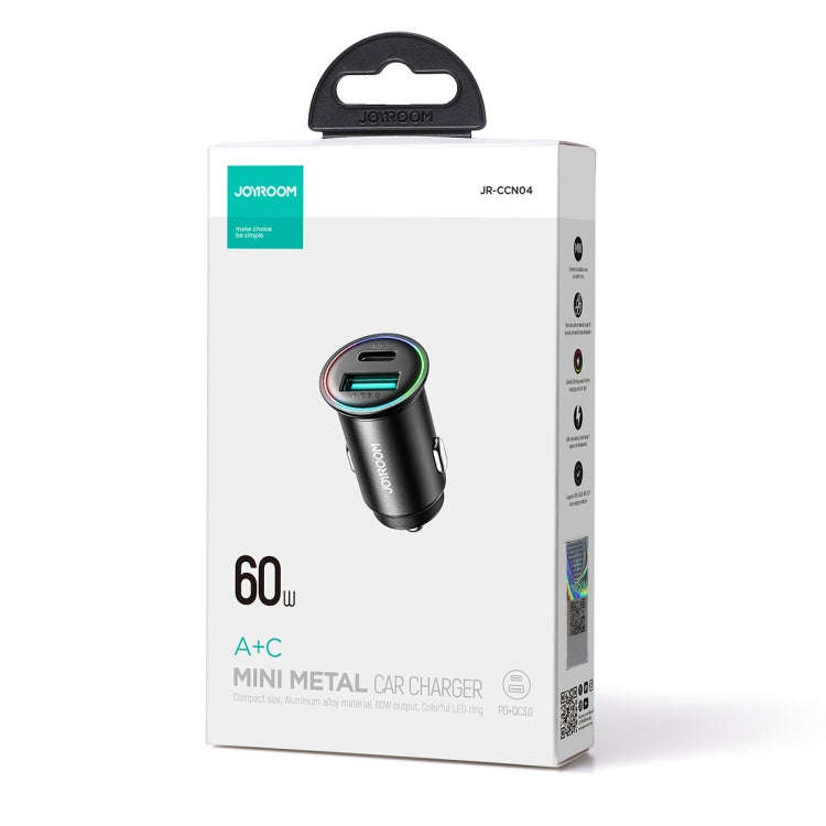 JOYROOM JR-CCN04 60W PD+QC3.0 Mini Metal Car Charger(Black)
