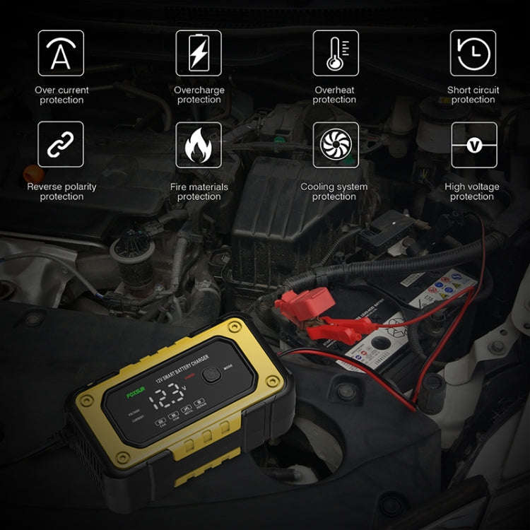FOXSUR FBC1206E 6A 12V Car / Motorcycle Smart Battery Charger(EU Plug)