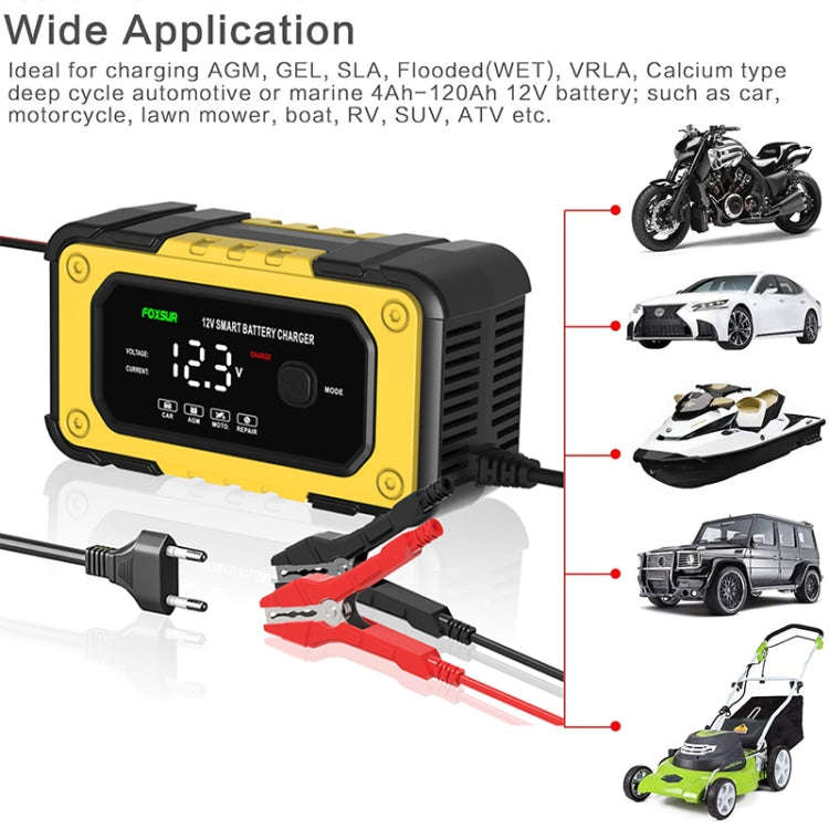 FOXSUR FBC1206E 6A 12V Car / Motorcycle Smart Battery Charger(EU Plug)