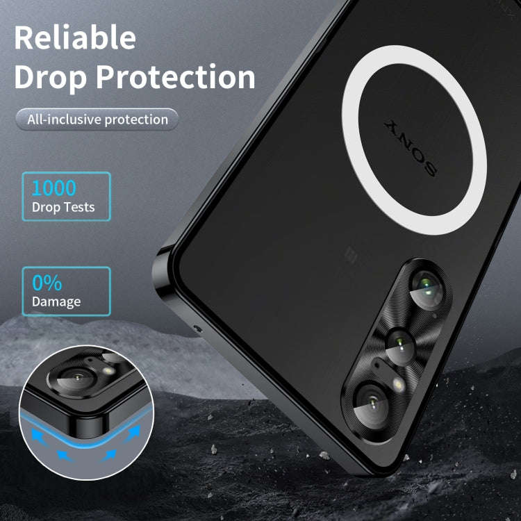 For Sony Xperia 1 VI Frosted Metal MagSafe Magnetic Phone Case(Black)