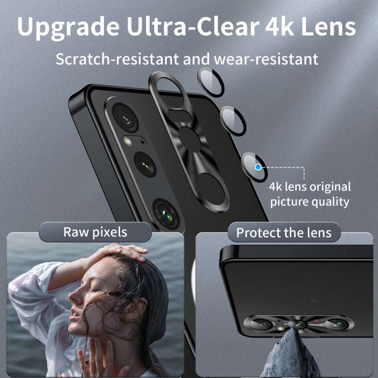 For Sony Xperia 1 VI Frosted Metal MagSafe Magnetic Phone Case(Black)