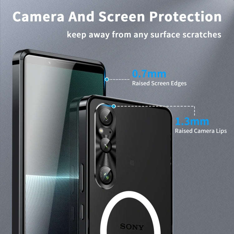 For Sony Xperia 1 VI Frosted Metal MagSafe Magnetic Phone Case(Black)