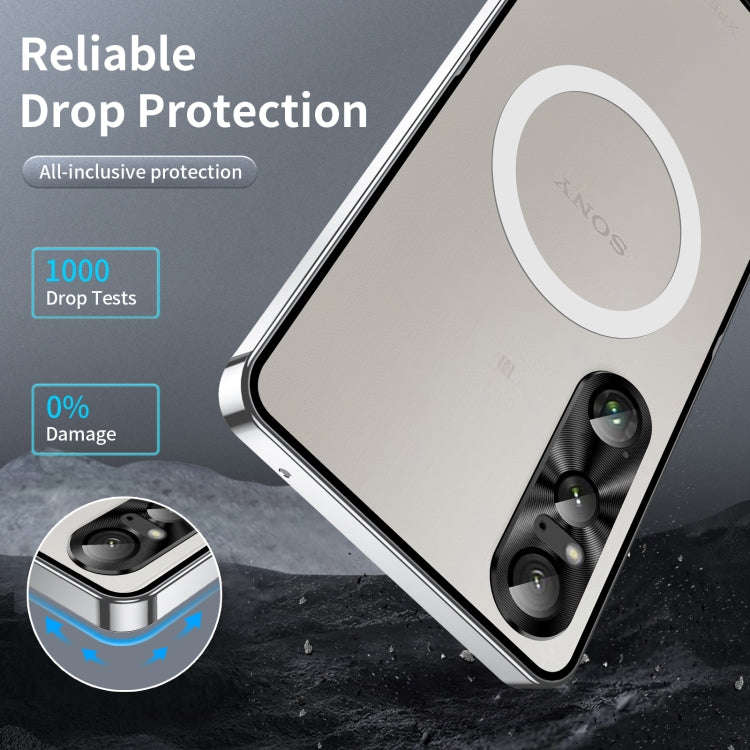 For Sony Xperia 1 VI Frosted Metal MagSafe Magnetic Phone Case(Silver)