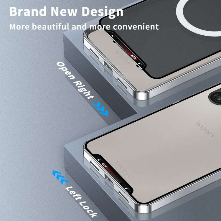 For Sony Xperia 1 VI Frosted Metal MagSafe Magnetic Phone Case(Silver)