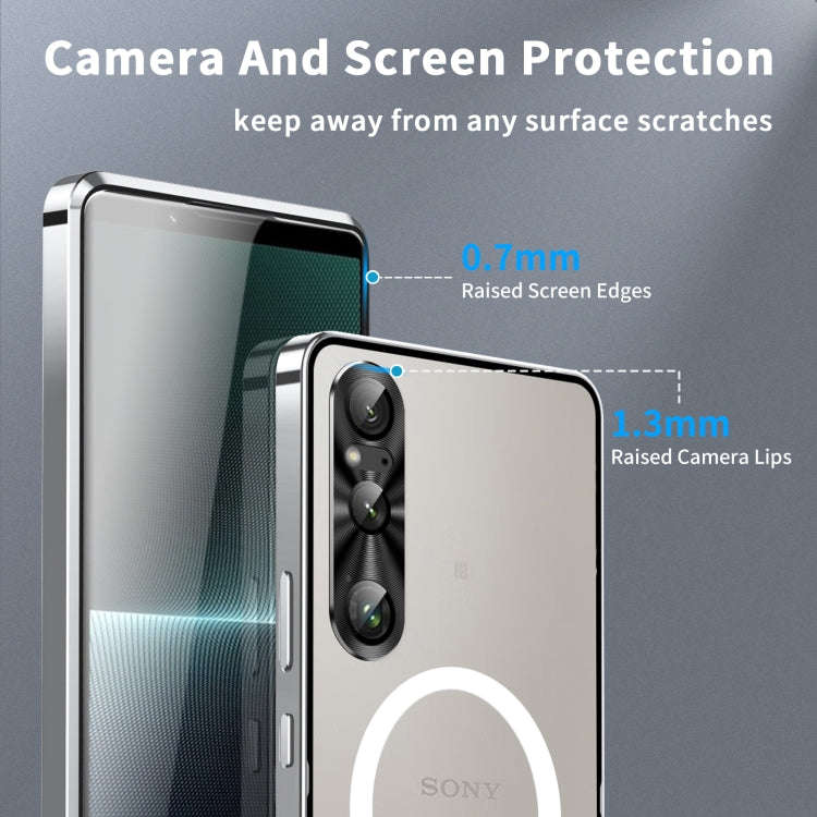 For Sony Xperia 1 VI Frosted Metal MagSafe Magnetic Phone Case(Silver)