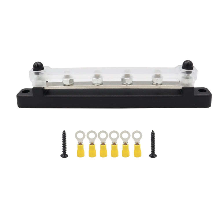 CP-3124 RV Yacht 150A High Current Single-row 4-way Busbar with 6pcs Terminals