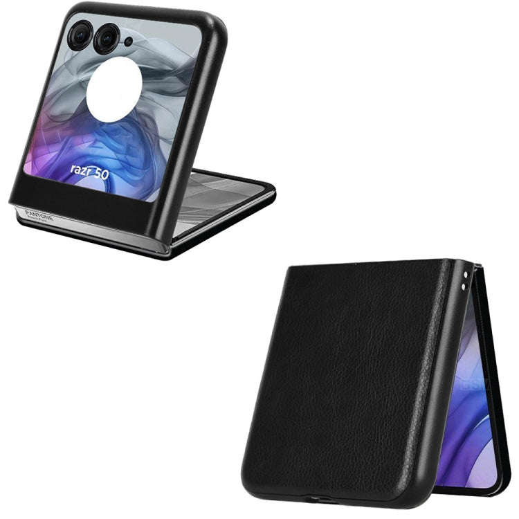 For Motorola Razr 50 Litchi Texture Back Cover Phone Case(Black)