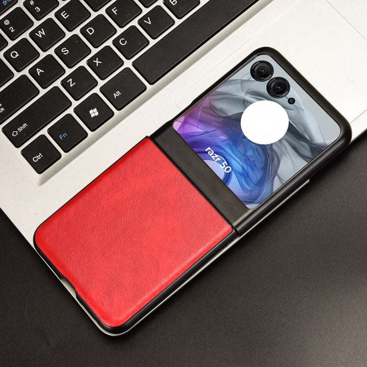 For Motorola Razr 50 Litchi Texture Back Cover Phone Case(Red)