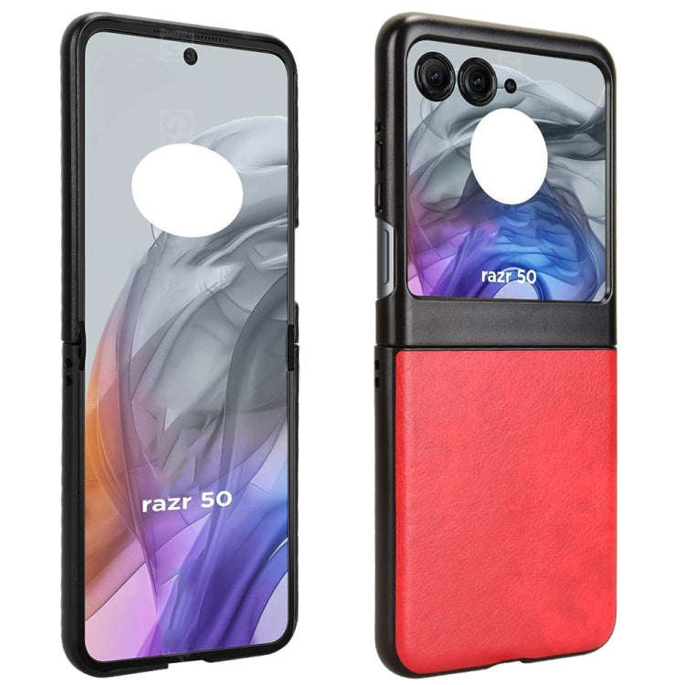 For Motorola Razr 50 Litchi Texture Back Cover Phone Case(Red)