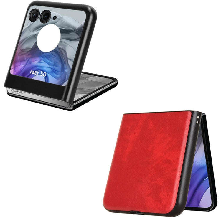 For Motorola Razr 50 Litchi Texture Back Cover Phone Case(Red)