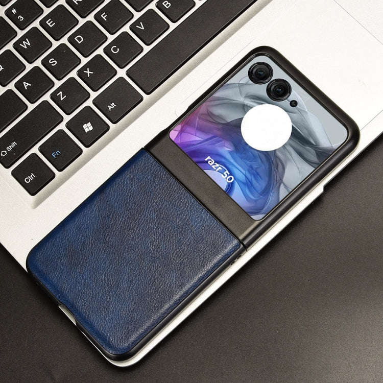 For Motorola Razr 50 Litchi Texture Back Cover Phone Case(Blue)