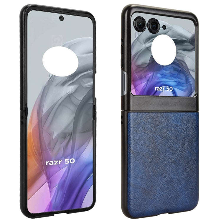 For Motorola Razr 50 Litchi Texture Back Cover Phone Case(Blue)