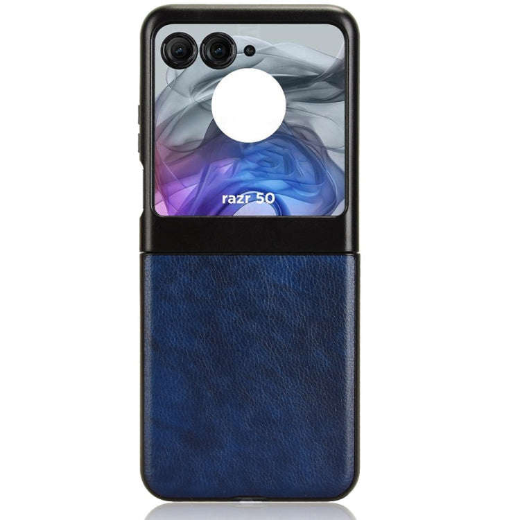 For Motorola Razr 50 Litchi Texture Back Cover Phone Case(Blue)
