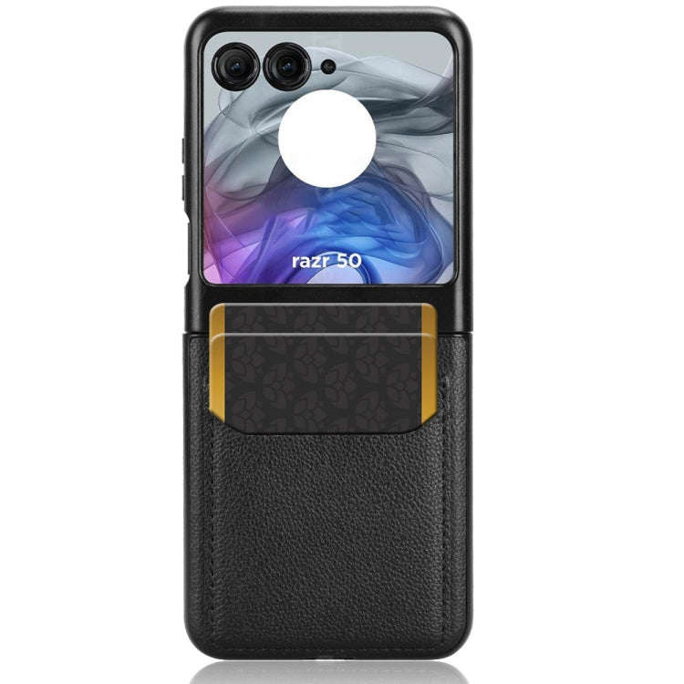 For Motorola Razr 50 Litchi Texture Card Slot Phone Case(Black)
