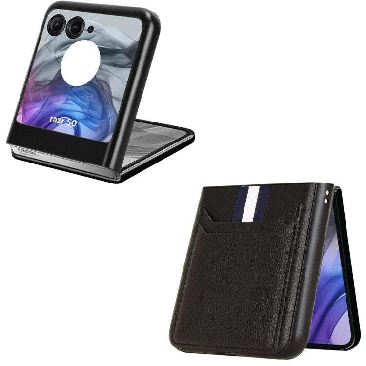 For Motorola Razr 50 Litchi Texture Card Slot Phone Case(Black)