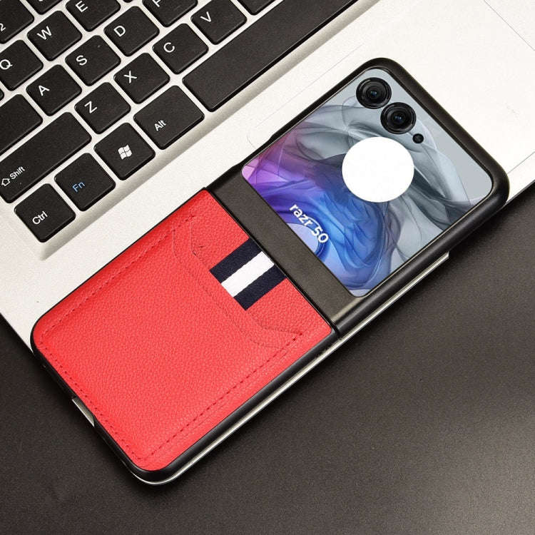 For Motorola Razr 50 Litchi Texture Card Slot Phone Case(Red)