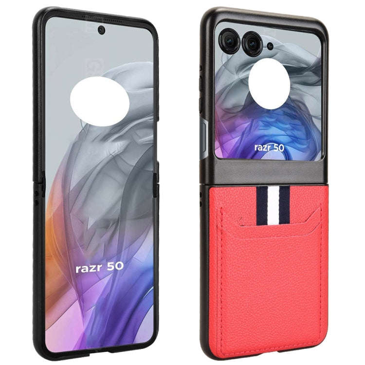 For Motorola Razr 50 Litchi Texture Card Slot Phone Case(Red)