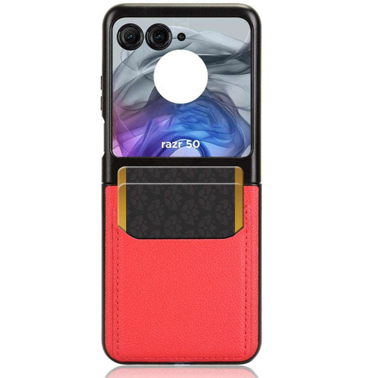 For Motorola Razr 50 Litchi Texture Card Slot Phone Case(Red)