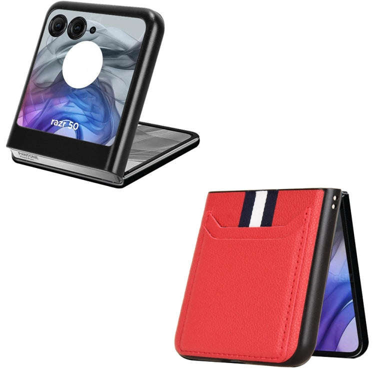 For Motorola Razr 50 Litchi Texture Card Slot Phone Case(Red)