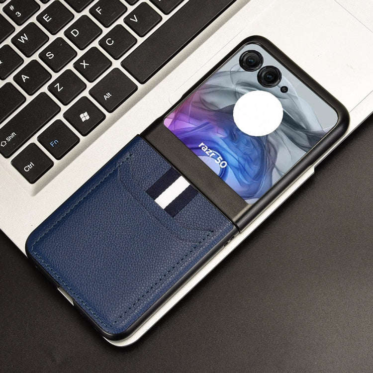 For Motorola Razr 50 Litchi Texture Card Slot Phone Case(Blue)