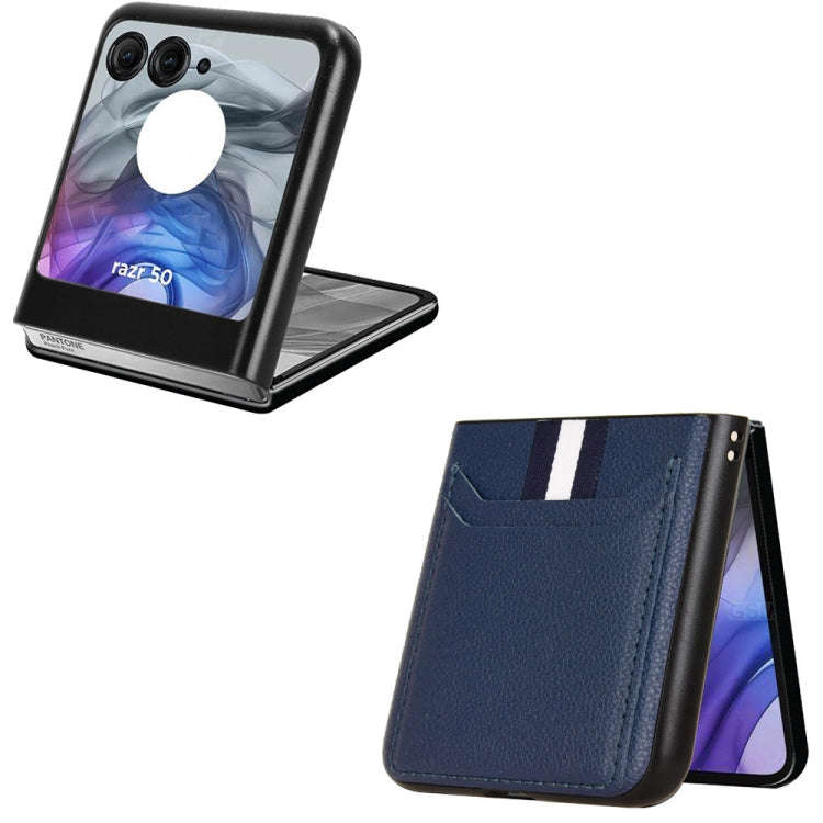 For Motorola Razr 50 Litchi Texture Card Slot Phone Case(Blue)