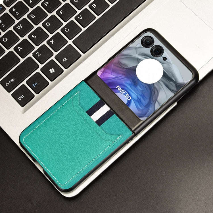 For Motorola Razr 50 Litchi Texture Card Slot Phone Case(Green)