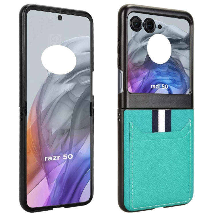 For Motorola Razr 50 Litchi Texture Card Slot Phone Case(Green)