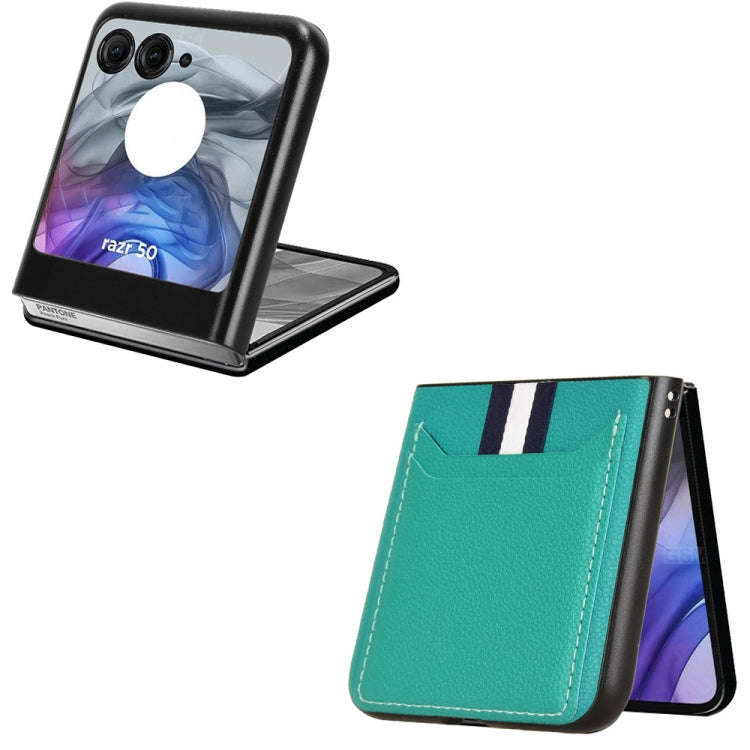 For Motorola Razr 50 Litchi Texture Card Slot Phone Case(Green)