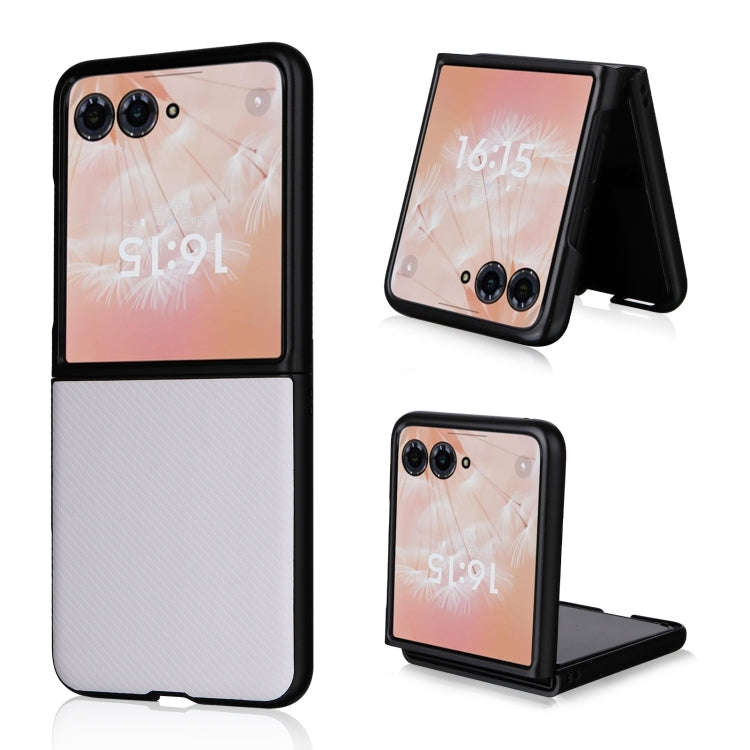 For Motorola Moto Razr 50 Ultra PU Leather PC Phone Case(White)