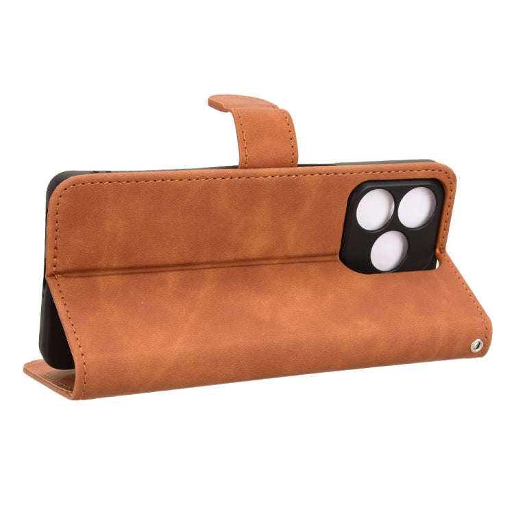 For Ulefone Note 18 Ultra Skin Feel Magnetic Flip Leather Phone Case(Brown)